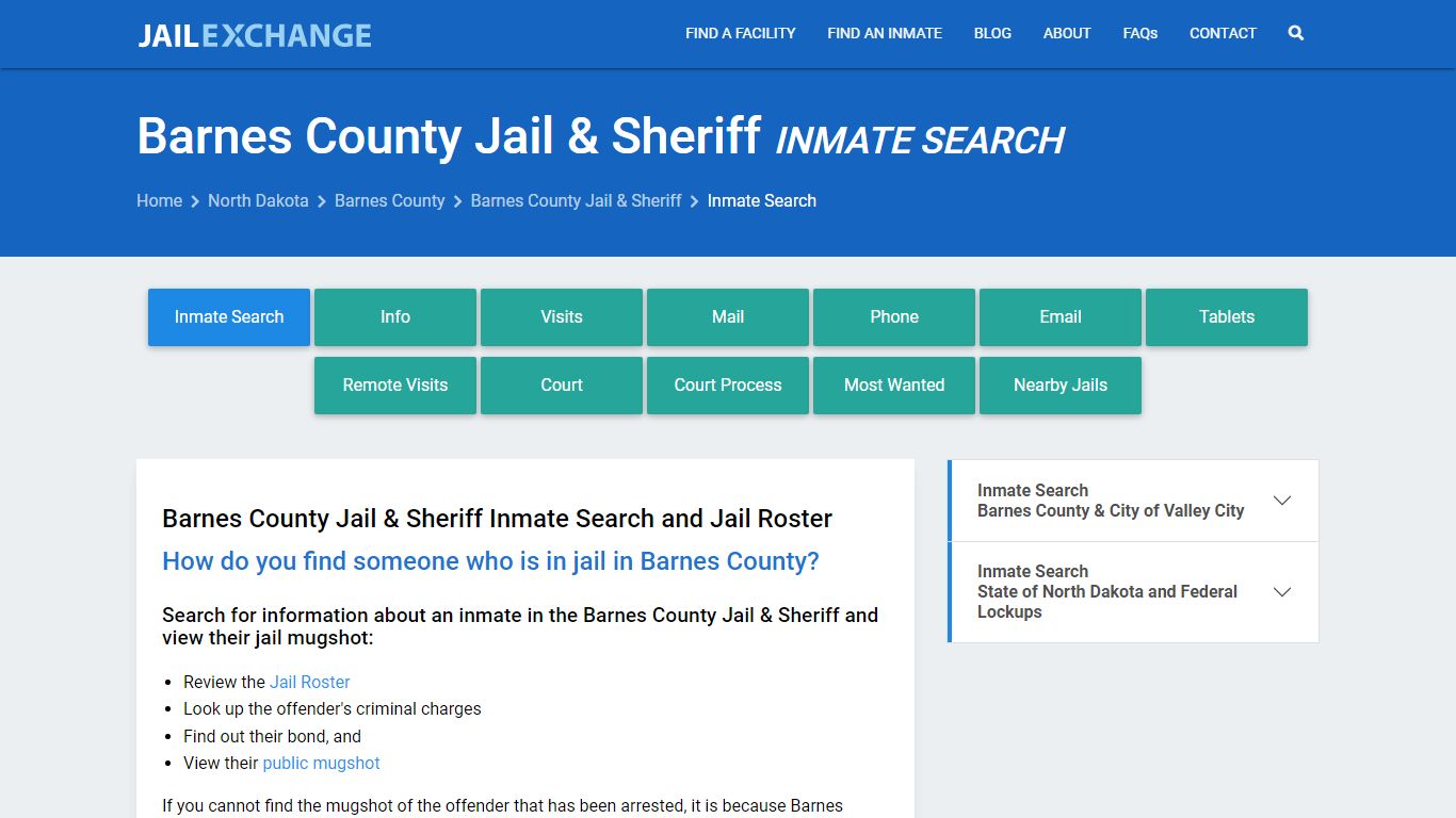 Inmate Search: Roster & Mugshots - Barnes County Jail & Sheriff, ND